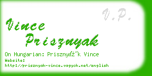 vince prisznyak business card